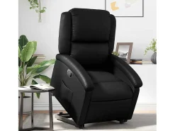 Hot Poltrona Confortável | Poltrona reclinável elevatória couro artificial SHL927665 Preto