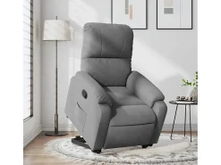 Poltrona Confortável | Poltrona reclinável elevatória tecido microfibra cinza-escuro SHL859605 Cinza antracite