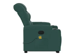 Poltrona Confortável | Poltrona reclinável elevatória de massagens tecido verde-escuro SHL986359^ Poltrona