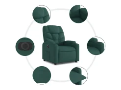 Poltrona| Poltrona Confortável | Poltrona reclinável elevatória elétrica tecido verde-escuro SHL35809 Verde pinho