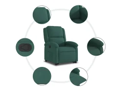 Best Poltrona Confortável | Poltrona reclinável elevatória veludo verde-escuro SHL523883 Verde pinho