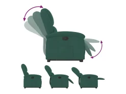 Best Poltrona Confortável | Poltrona reclinável elevatória veludo verde-escuro SHL523883 Verde pinho