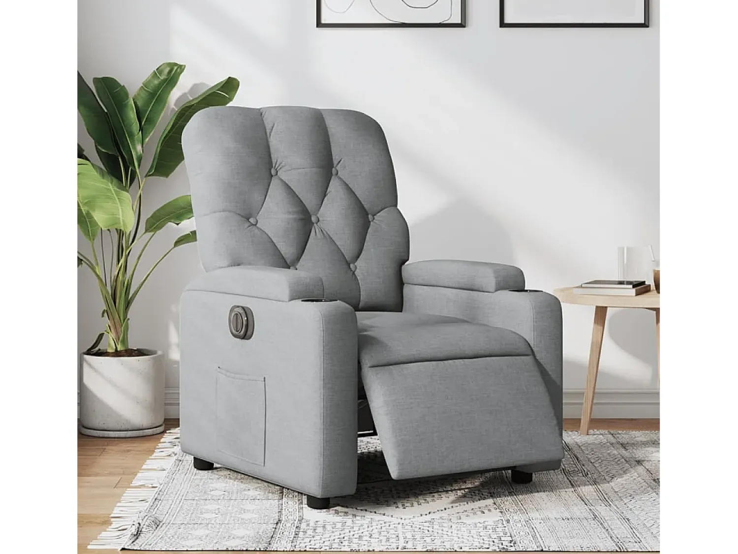 Poltrona* Poltrona Confortável | Poltrona reclinável elétrica tecido -claro SHL538704 Cinzento