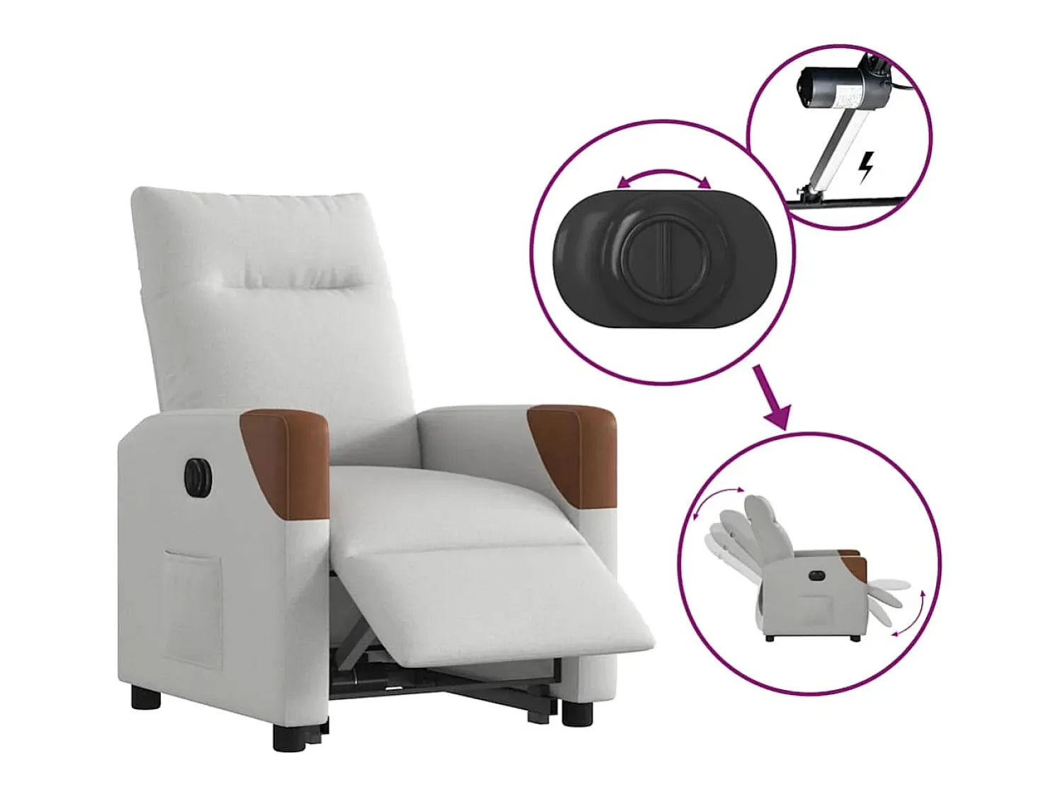 Poltrona* Poltrona Confortável | Poltrona reclinável elevatória elétrica tecido -nublado SHL721486 Cinzento
