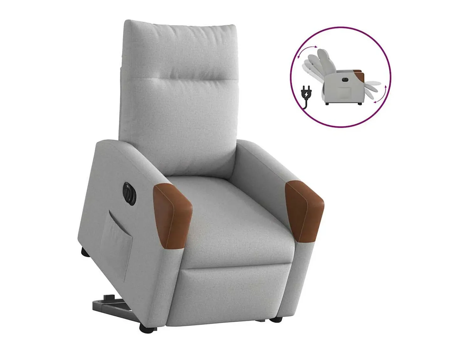 Poltrona* Poltrona Confortável | Poltrona reclinável elevatória elétrica tecido -nublado SHL721486 Cinzento