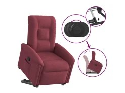 Poltrona| Poltrona Confortável | Poltrona reclinável elevatória tecido tinto SHL934146 Vermelho