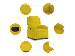 Poltrona| Poltrona Confortável | Poltrona reclinável elevatória veludo SHL277039 Amarelo