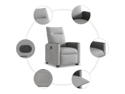 Best Poltrona Confortável | Poltrona reclinável elevatória tecido -nublado SHL106104 Cinzento