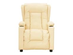 Online Poltrona Confortável | Poltrona reclinável elétrica couro artificial cor SHL329878 Creme