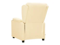 Online Poltrona Confortável | Poltrona reclinável elétrica couro artificial cor SHL329878 Creme
