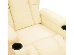 Online Poltrona Confortável | Poltrona reclinável elétrica couro artificial cor SHL329878 Creme