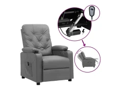 Poltrona* Poltrona Confortável | Poltrona reclinável elétrica couro artificial SHL870497 Cinzento