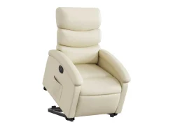 Poltrona* Poltrona Confortável | Poltrona reclinável elevatória elétrica couro artificial SHL185118 Creme