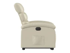 Poltrona* Poltrona Confortável | Poltrona reclinável elevatória elétrica couro artificial SHL185118 Creme