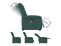 Poltrona| Poltrona Confortável | Poltrona reclinável elevatória de massagens tecido verde-escuro SHL498332 Verde pinho