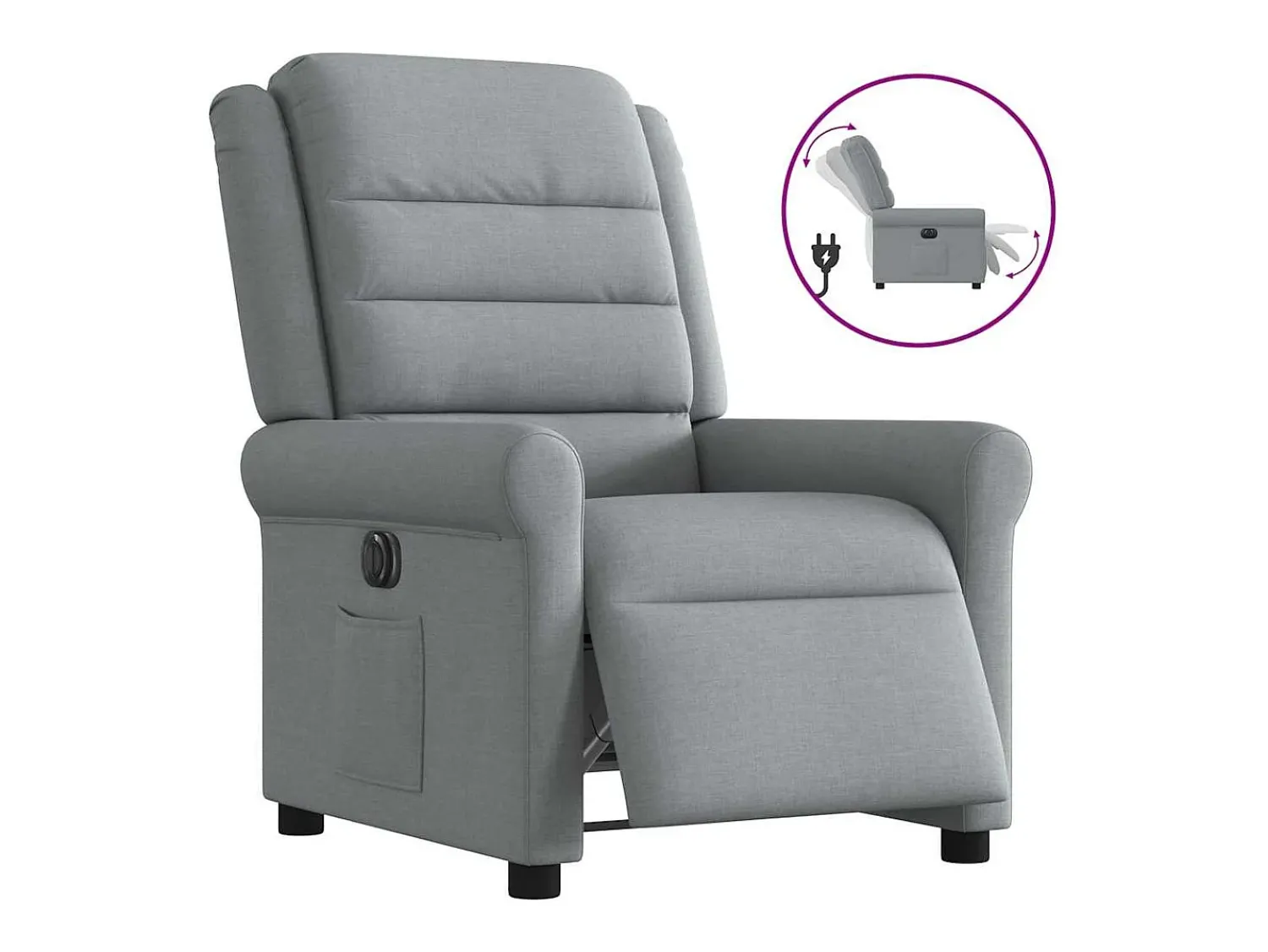 Poltrona* Poltrona Confortável | Poltrona reclinável elétrica tecido -claro SHL338789 Cinzento