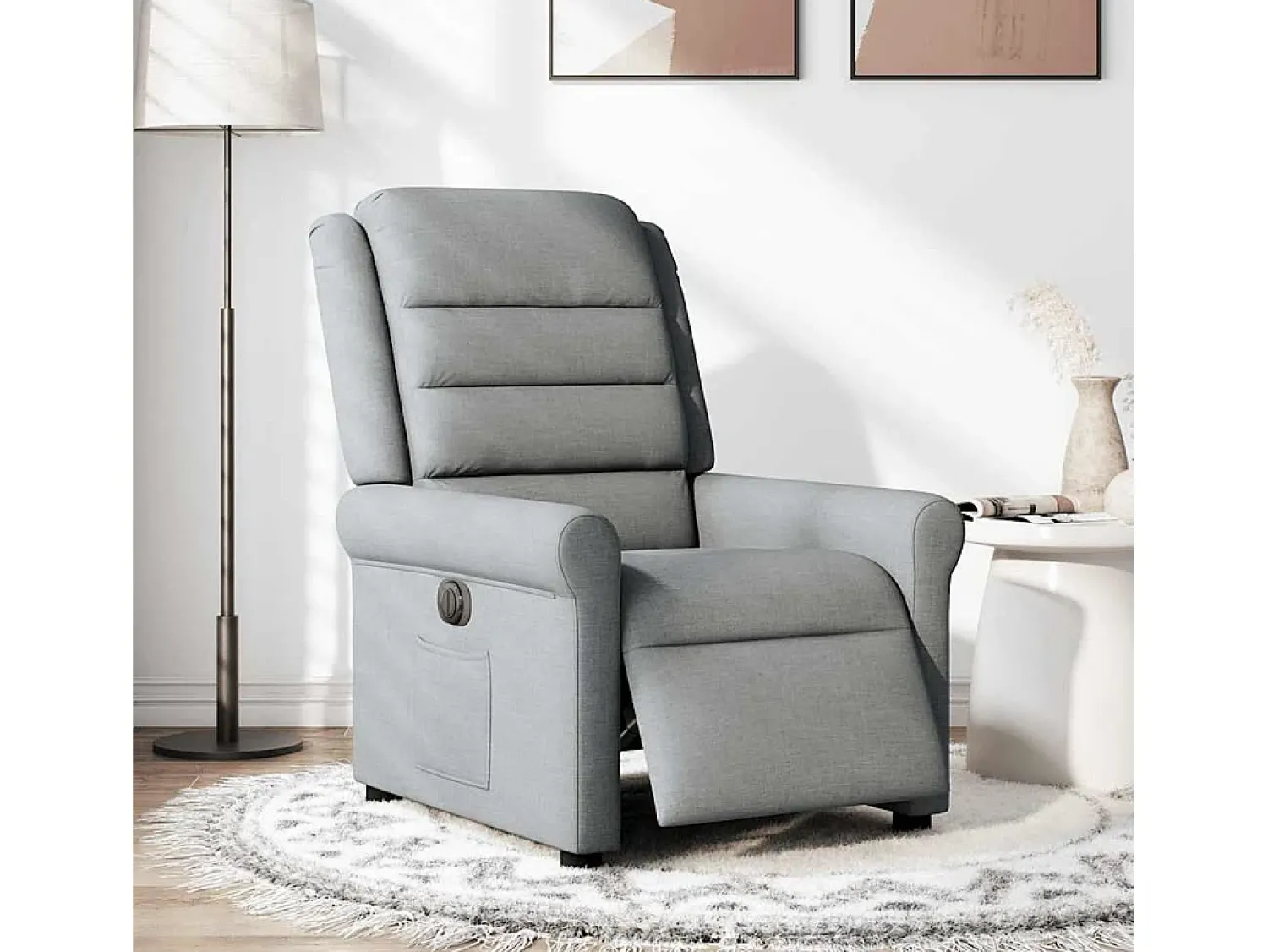Poltrona* Poltrona Confortável | Poltrona reclinável elétrica tecido -claro SHL338789 Cinzento