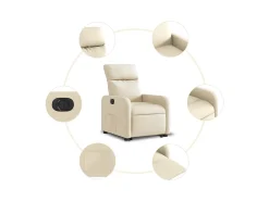 Poltrona* Poltrona Confortável | Poltrona reclinável elevatória elétrica tecido cor SHL152295 Creme