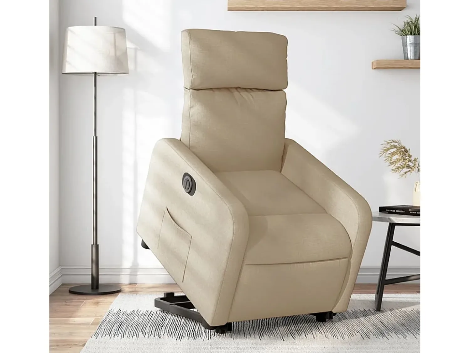 Poltrona* Poltrona Confortável | Poltrona reclinável elevatória elétrica tecido cor SHL152295 Creme