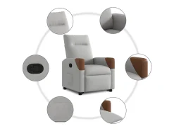 Poltrona| Poltrona Confortável | Poltrona reclinável elevatória tecido -nublado SHL47280 Cinzento
