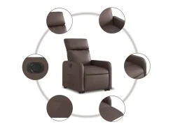 Poltrona* Poltrona Confortável | Poltrona reclinável elevatória elétrica couro artif. SHL971361 Castanho