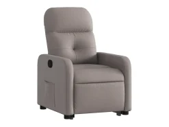Poltrona Confortável | Poltrona reclinável elevatória tecido cinzento-acastanhado SHL896233 Taupe