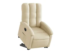 New Poltrona Confortável | Poltrona reclinável elevatória elétrica tecido cor SHL451929 Creme