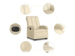 New Poltrona Confortável | Poltrona reclinável elevatória elétrica tecido cor SHL451929 Creme