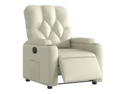 Poltrona Confortável | Poltrona reclinável elétrica couro artificial cor SHL137169 Creme