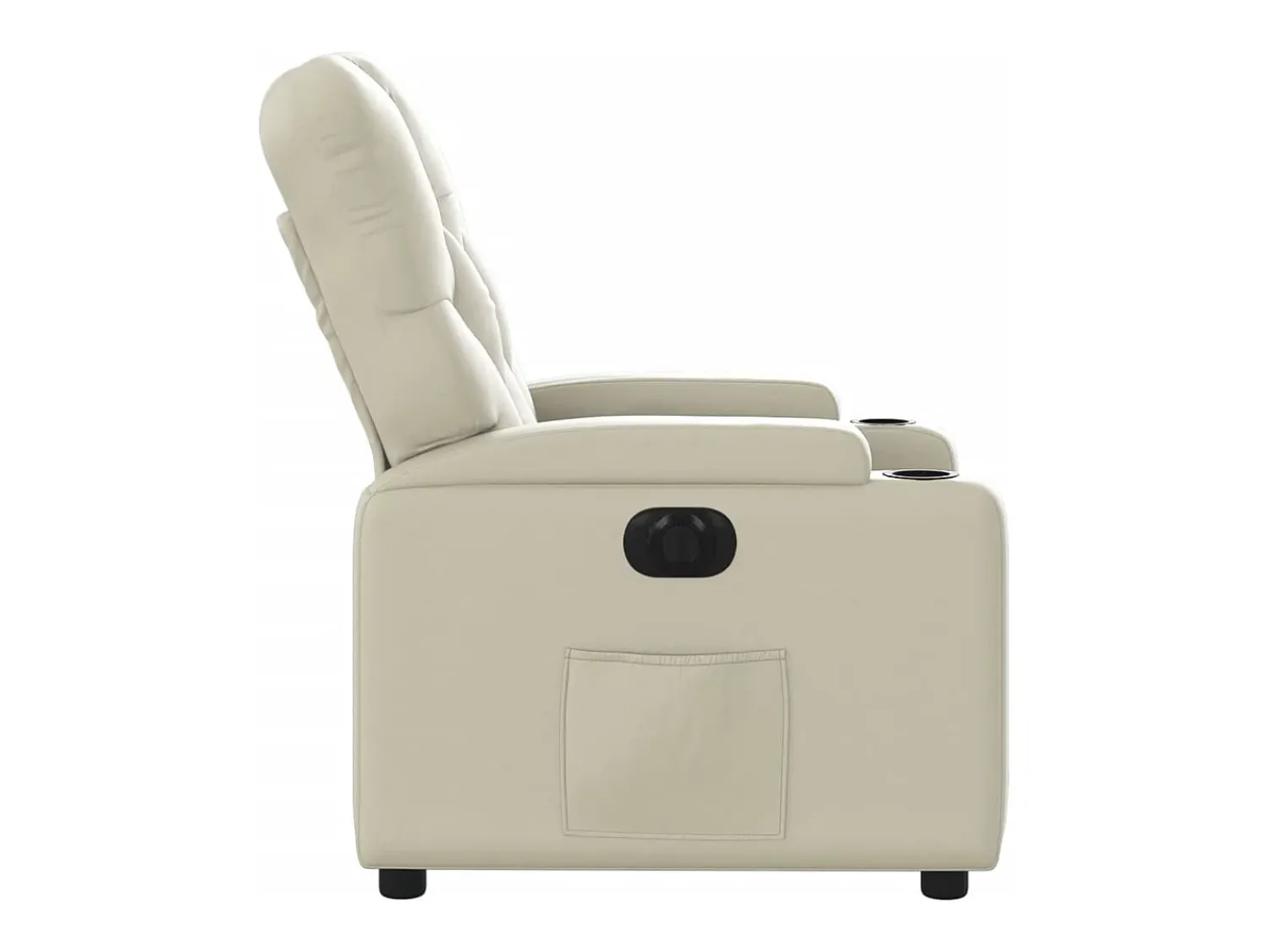 Poltrona Confortável | Poltrona reclinável elétrica couro artificial cor SHL137169 Creme