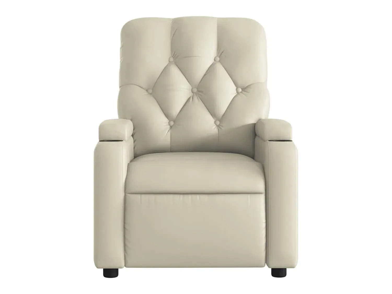 Poltrona Confortável | Poltrona reclinável elétrica couro artificial cor SHL137169 Creme