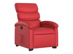 Poltrona Confortável | Poltrona reclinável elevatória couro artificial SHL47480 Vermelho