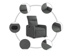 Poltrona Confortável | Poltrona reclinável elevatória tecido cinzento-escuro SHL829170^ Poltrona