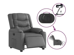 Poltrona Confortável | Poltrona reclinável elétrica couro artificial SHL54257^ Poltrona