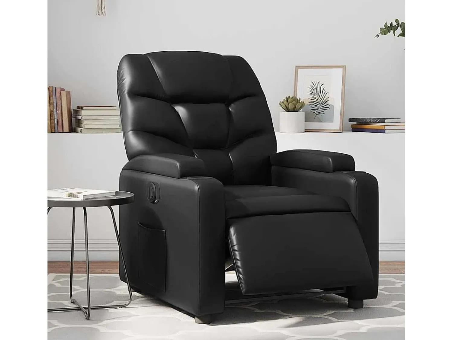 Poltrona* Poltrona Confortável | Poltrona reclinável elétrica couro artificial SHL941662 Preto