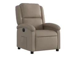 Clearance Poltrona Confortável | Poltrona reclinável elétrica couro artificial cor cappuccino SHL58206 Castanho
