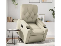 Poltrona* Poltrona Confortável | Poltrona reclinável elevatória couro artificial cor SHL741925 Creme