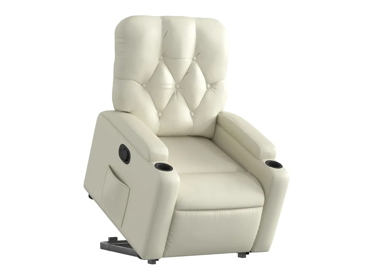 Poltrona* Poltrona Confortável | Poltrona reclinável elevatória couro artificial cor SHL741925 Creme