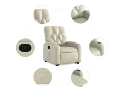 Poltrona* Poltrona Confortável | Poltrona reclinável elevatória couro artificial cor SHL741925 Creme