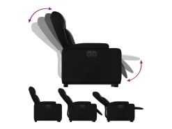 New Poltrona Confortável | Poltrona reclinável elevatória elétrica couro artificial SHL498629 Preto