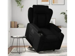 New Poltrona Confortável | Poltrona reclinável elevatória elétrica couro artificial SHL498629 Preto