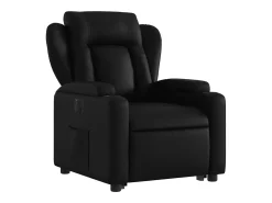 New Poltrona Confortável | Poltrona reclinável elevatória elétrica couro artificial SHL498629 Preto