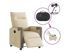 Poltrona Confortável | Poltrona reclinável elétrica tecido cor SHL303711 Creme