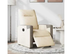 Poltrona Confortável | Poltrona reclinável elétrica tecido cor SHL303711 Creme