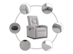 Poltrona| Poltrona Confortável | Poltrona reclinável elétrica tecido -nublado SHL648259 Cinzento