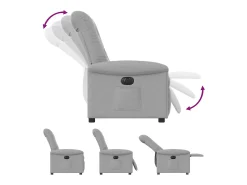 Poltrona| Poltrona Confortável | Poltrona reclinável elétrica tecido -nublado SHL648259 Cinzento