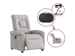 Poltrona| Poltrona Confortável | Poltrona reclinável elétrica tecido -nublado SHL648259 Cinzento