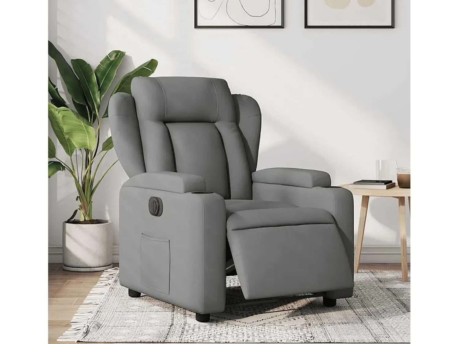Poltrona* Poltrona Confortável | Poltrona reclinável elétrica tecido cinzento-escuro SHL492003 Cinza antracite