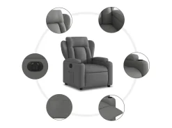 Poltrona* Poltrona Confortável | Poltrona reclinável elétrica tecido cinzento-escuro SHL492003 Cinza antracite