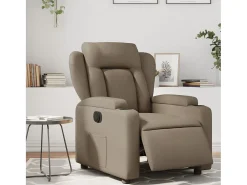 Poltrona| Poltrona Confortável | Poltrona reclinável elétrica couro artificial cor cappuccino SHL398454 Castanho